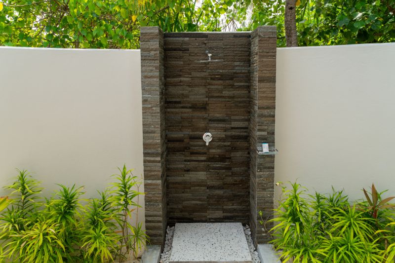 Shower with Natural Stone Walls