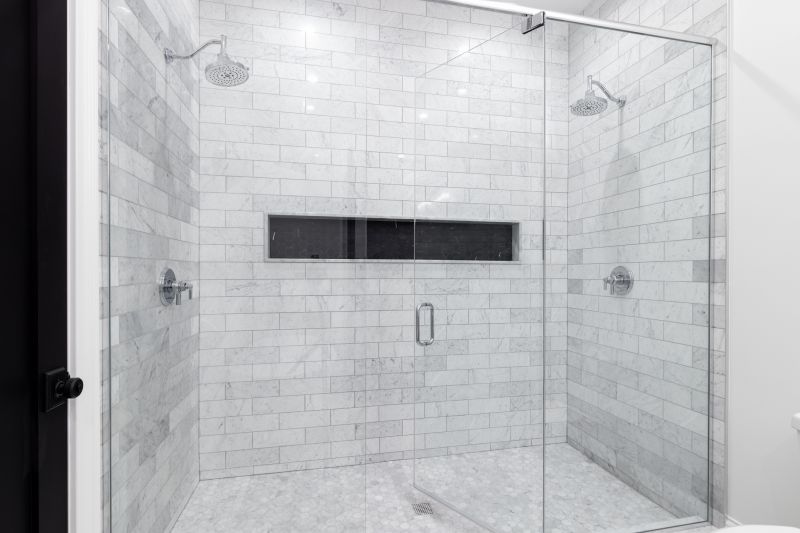 Corner Shower with Glass Panels
